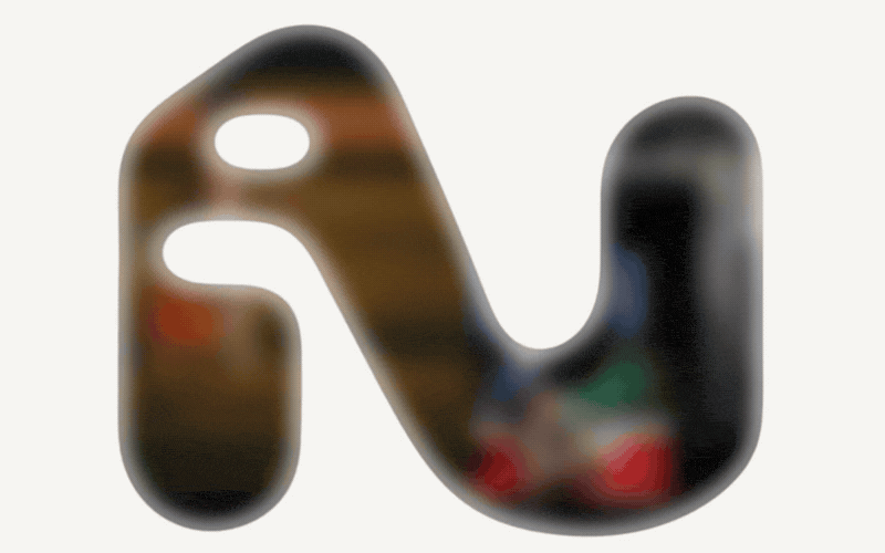 The mark under the cursor: the WebGL fluid pulls the letters like ink, then they settle back into shape